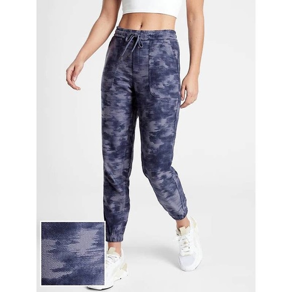 Athleta Pants - Athleta Women's Farallon Printed Jogger Pants Elastic Waist Blue Size 12